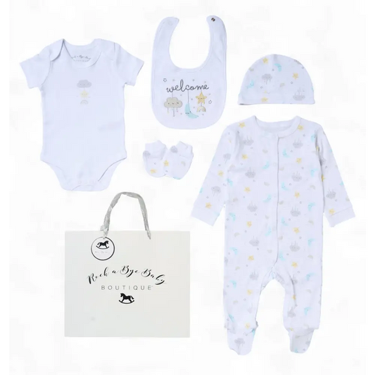 Unisex ’Welcome’ 5 Piece Layette Set