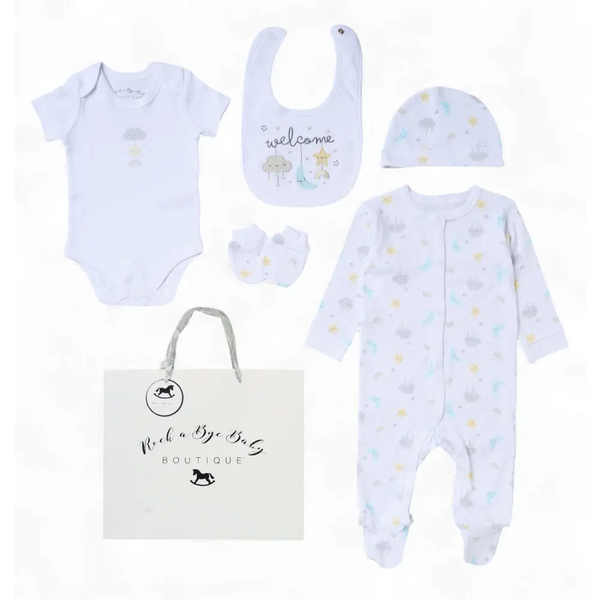 Unisex ’Welcome’ 5 Piece Layette Set