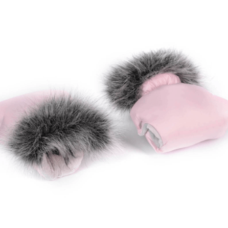 Universal Pram and Pushchair Hand Muffs - Pink with Faux Fur  Baby Boutique UK   