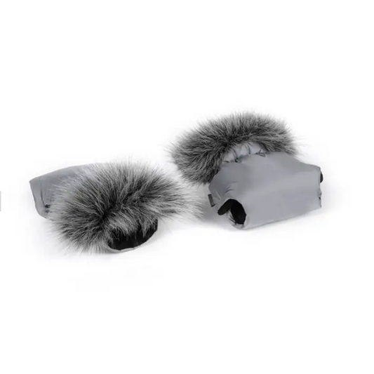 Universal Pram and Pushchair Hand Muffs - Silver Grey with Faux Fur  Baby Boutique UK   