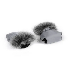 Universal Pram and Pushchair Hand Muffs - Silver Grey with Faux Fur
