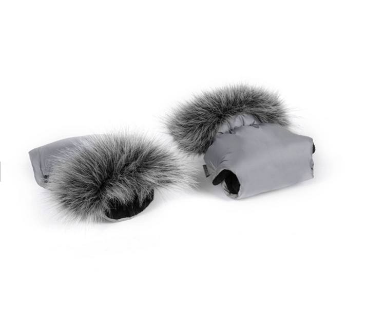 Universal Pram and Pushchair Hand Muffs - Silver Grey with Faux Fur  Baby Boutique UK   