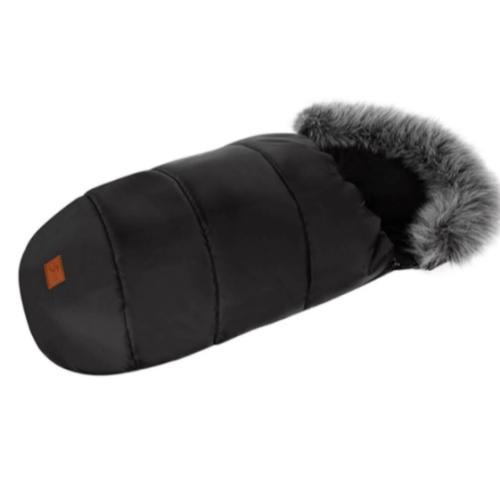 Universal Pushchair Footmuff & Liner Black Faux Fur  Baby Boutique UK   