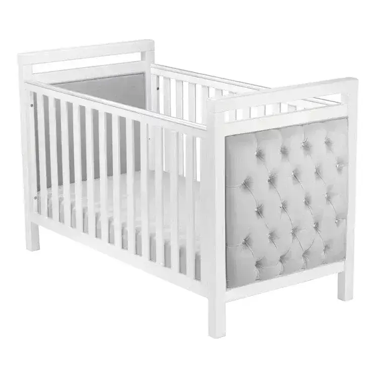 Velvet Luxury Deluxe Chesterfield Style Padded Cot Bed Babymore