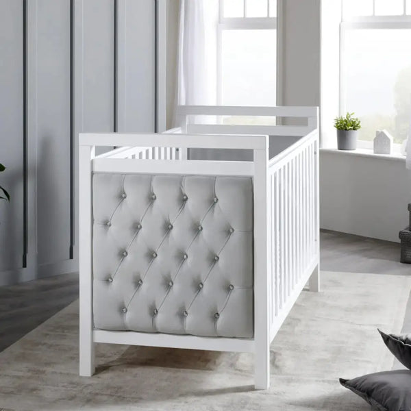 Velvet Luxury Deluxe Chesterfield Style Padded Cot Bed Babymore