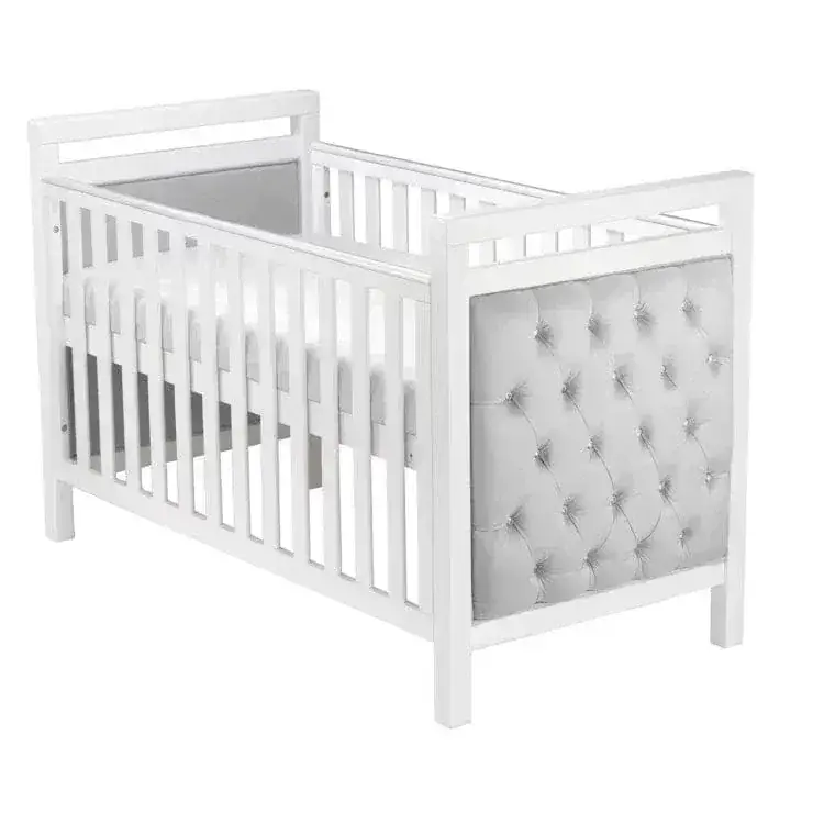 Velvet Luxury Deluxe Chesterfield Style Padded Cot Bed Babymore