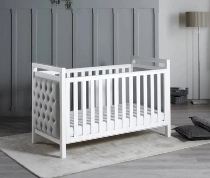 Velvet Luxury Deluxe Chesterfield Style Padded Cot Bed Babymore