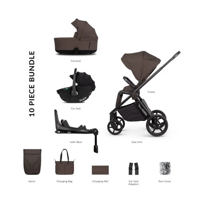 Venicci Claro 2 Chocolate 4-in-1 Travel System with Rotating Isofix Base