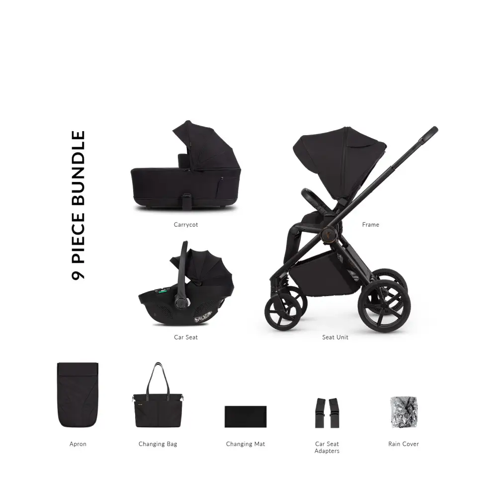 Venicci Claro 2 Noir Black 3-in-1 Travel System UK | With Tiago Car Seat