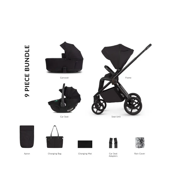 Venicci Claro 2 Noir Black 3-in-1 Travel System UK | With Tiago Car Seat