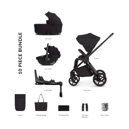 Venicci Claro 2 Noir Black 4-in-1 Travel System with Rotating Isofix Base