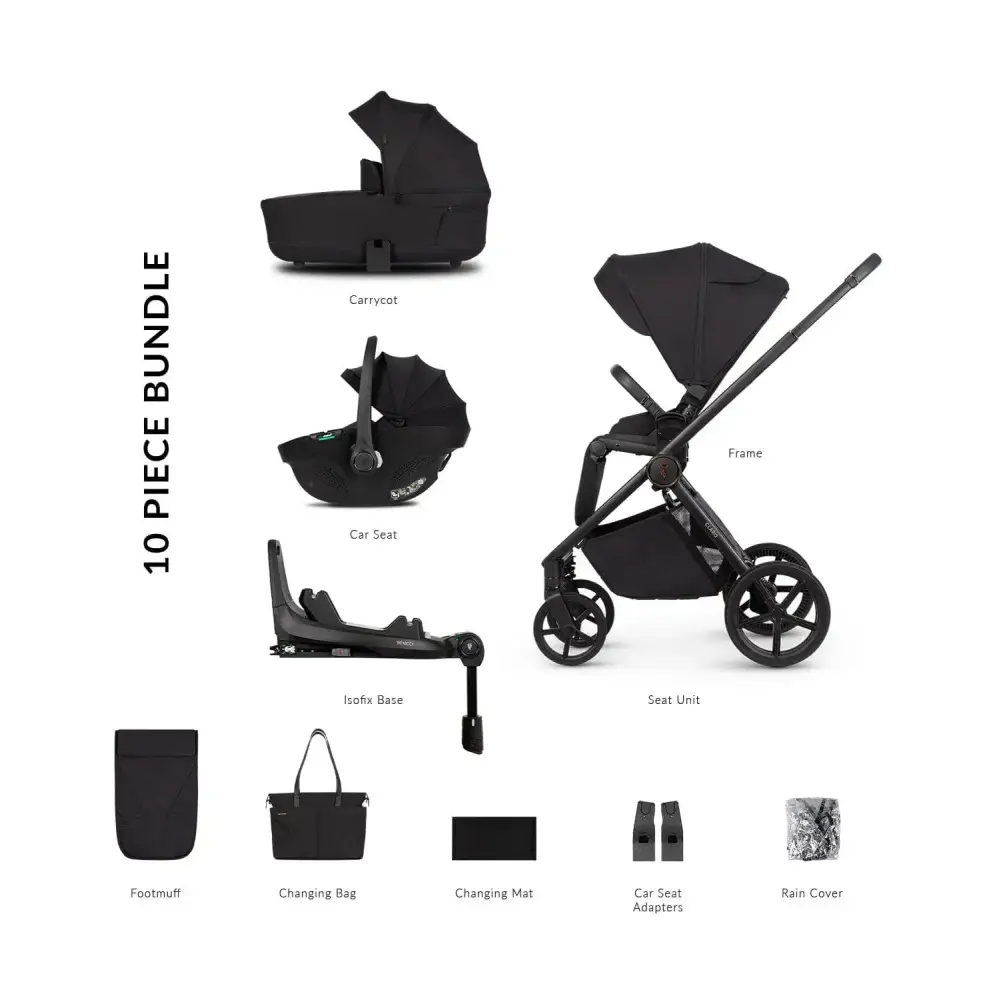 Venicci Claro 3 in 1 including Tiago 360 and Base - Noir General Venicci