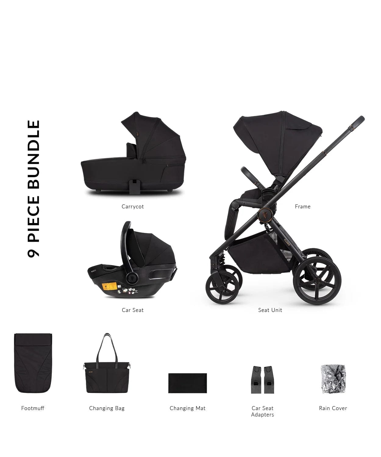 Venicci Claro 3 in 1 Travel System - Noir General Venicci   