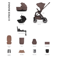 Venicci Tila Travel System 4 in 1 Pram with i-Size Car Seat & 360° ISOFIX Base – Noce
