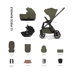 Venicci Tila Travel System 3 in 1 Pram with i-Size Car Seat – Olive