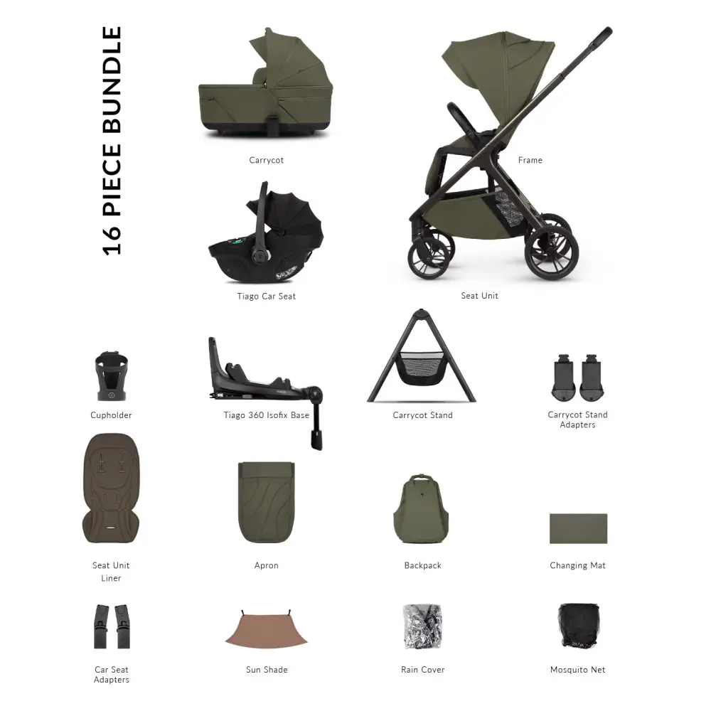 Venicci Tila Olive 4-in-1 Plus with i-Size Car Seat + 360° Base