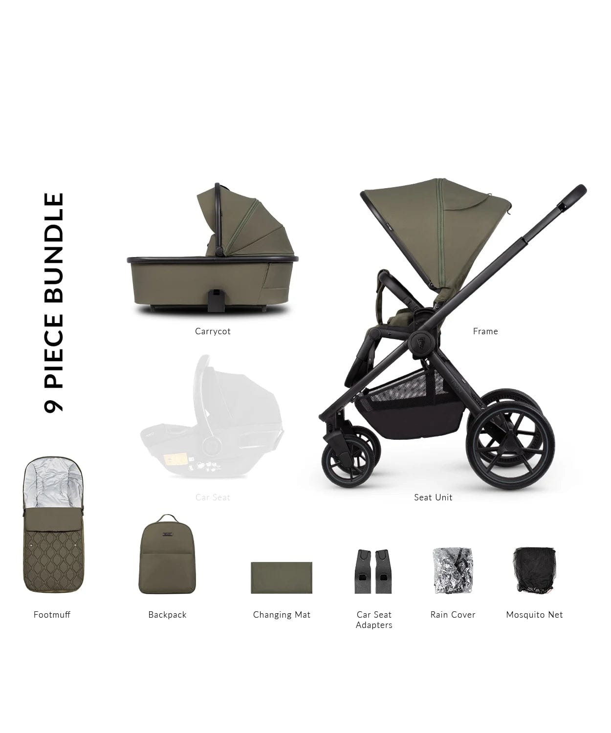 Venicci Tinum Edge 2 in 1 Travel System - Moss  Venicci   