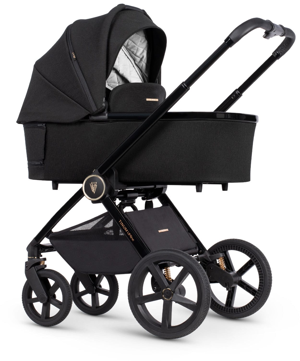 Venicci Tinum Upline All Black Pram 3 in 1 Bundle + Isofix Base  Venicci   