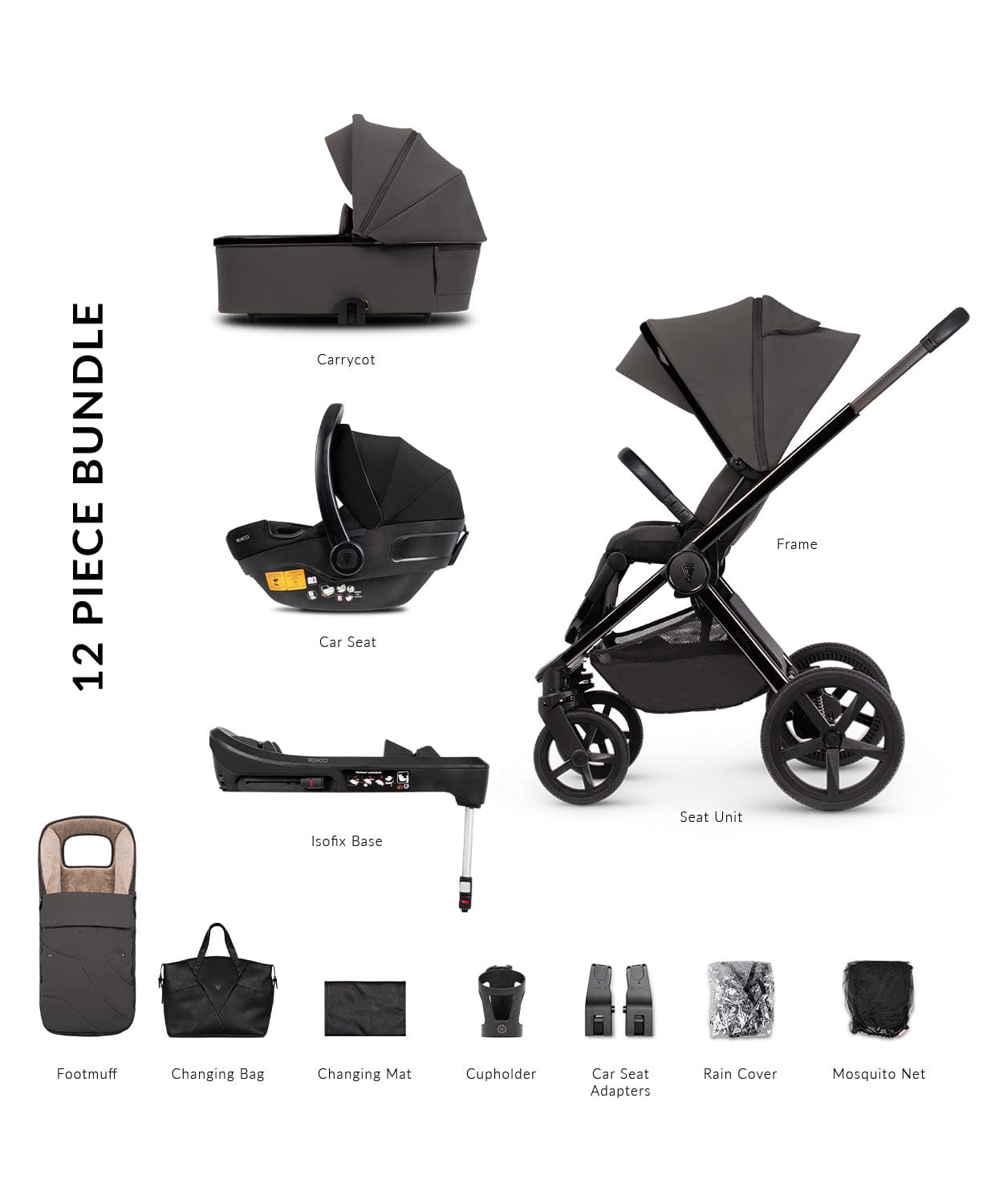 Venicci Tinum Upline SE 3 in 1 Travel System Bundle + Isofix - Lava  Venicci   