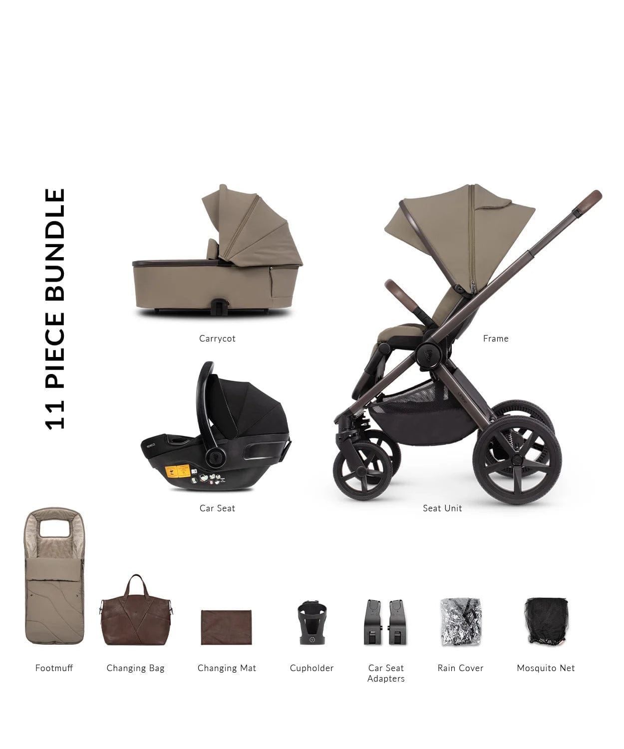 Venicci Tinum Upline SE 3 in 1 Travel System Bundle - Powder  Venicci   