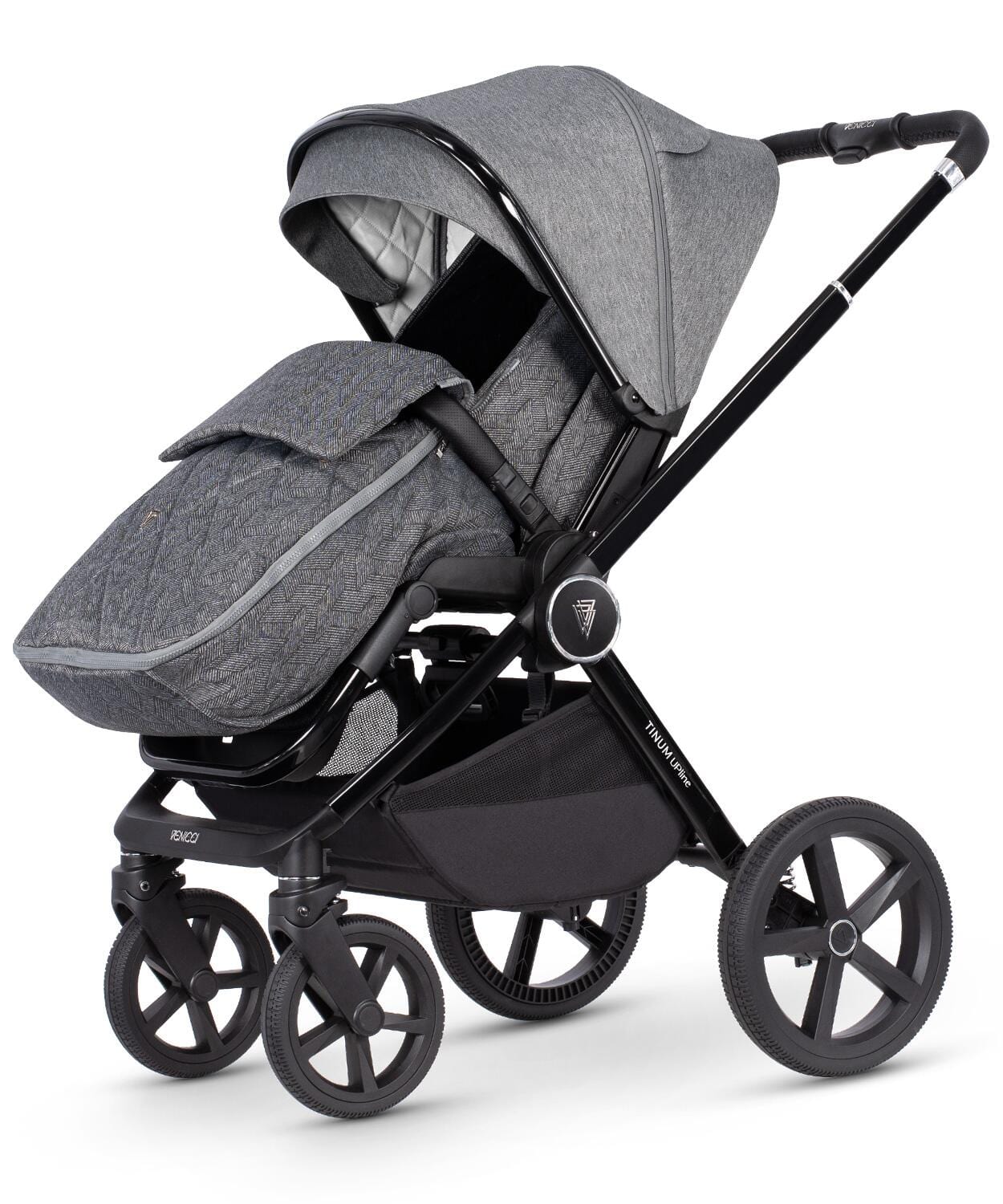 Venicci Tinum Upline Slate Grey Pram 3 in 1 Bundle + Isofix Base  Venicci   