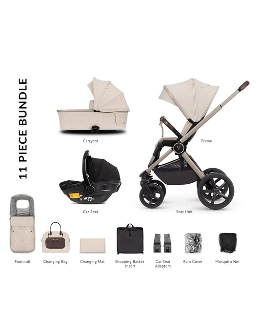 Venicci Tinum Upline Stone Beige Pram 3 in 1 Bundle  Venicci   