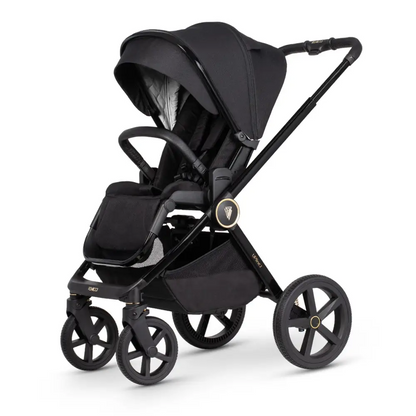 Venicci Upline 2 All Black Pram 3 in 1 + 360 Tiago Beige Isofix Bundle Venicci