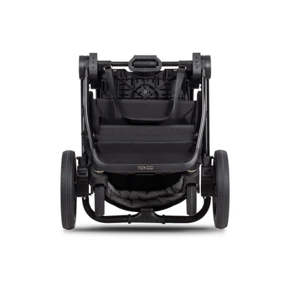 Venicci Upline 2 All Black Pram 3 in 1 + 360 Tiago Beige Isofix Bundle Venicci