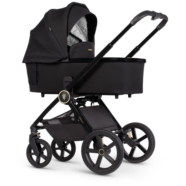 Venicci Upline 2 All Black Pram 3 in 1 + 360 Tiago Beige Isofix Bundle Venicci
