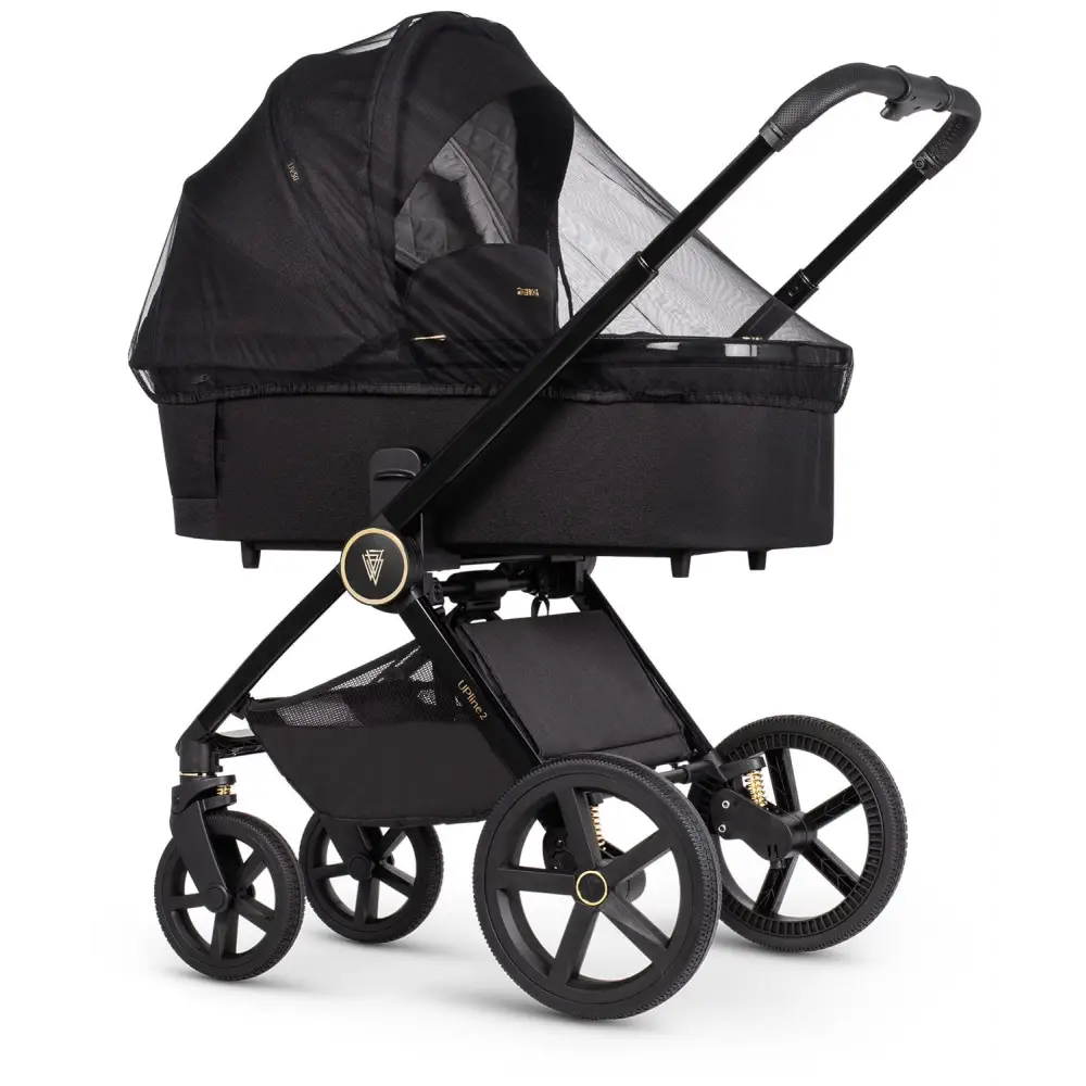 Venicci Upline 2 All Black Pram 3 in 1 + 360 Tiago Black Isofix Bundle Venicci