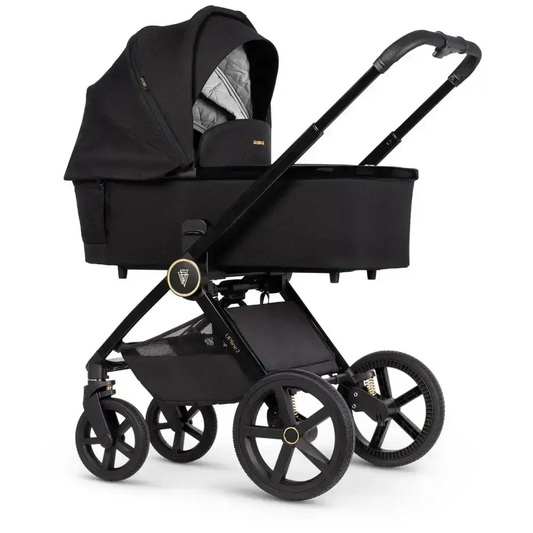 Venicci Upline 2 All Black Pram 3 in 1 + Tiago Beige Car Seat Venicci