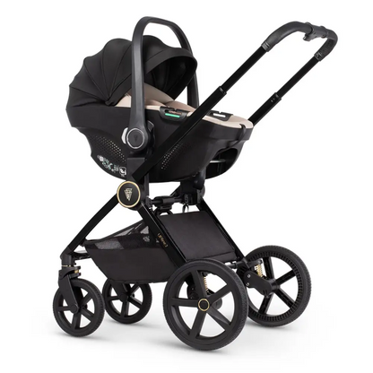 Venicci Venicci Upline 2 All Black Pram 3 in 1 + Tiago Beige Car Seat
