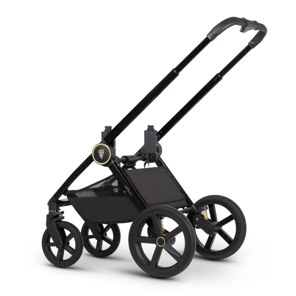 Venicci Upline 2 All Black Pram 3 in 1 + Tiago Beige Car Seat Venicci