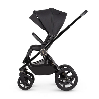 Venicci Upline 2 All Black Pram 3 in 1 + Tiago Beige Car Seat Venicci