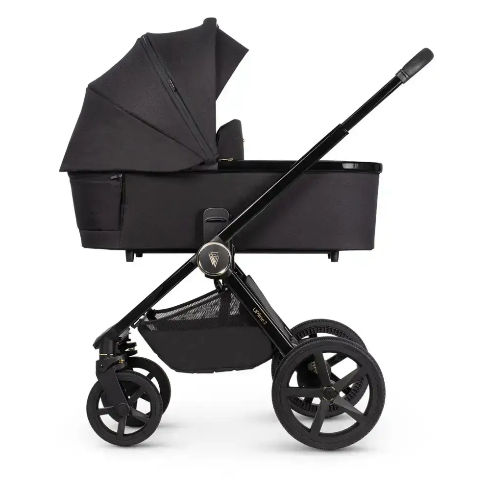 Venicci Upline 2 All Black Pram 2 in 1 Bundle Venicci