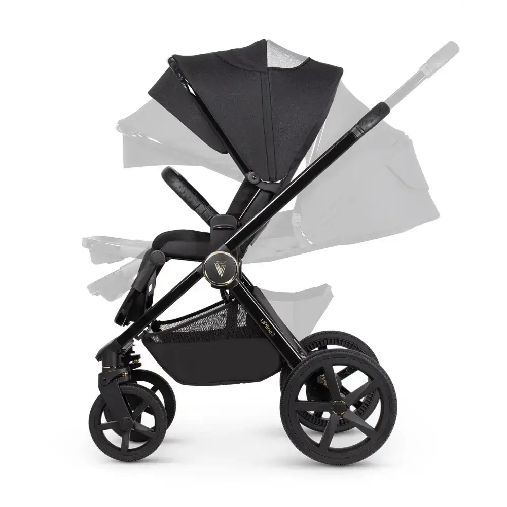 Venicci Upline 2 All Black Pram 2 in 1 Bundle Venicci