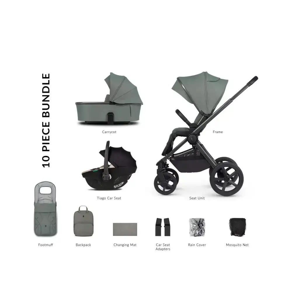 Venicci Upline 2 Aloe Pram 3 in 1 + Tiago Beige Car Seat Venicci