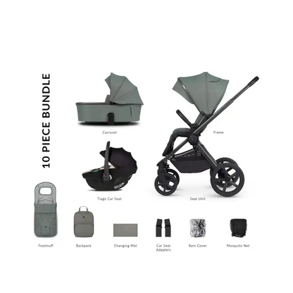 Venicci Upline 2 Aloe Pram 3 in 1 + Tiago Beige Car Seat Venicci