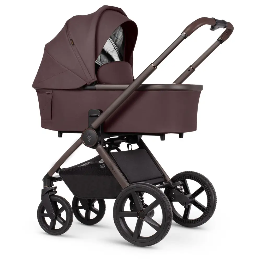Venicci Upline 2 Burgundy Special Edition Pram 3 in 1 + 360 Tiago Beige Bundle General Venicci
