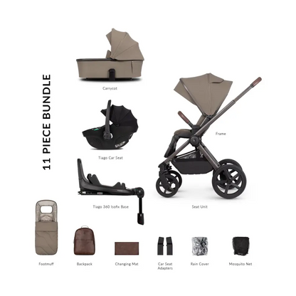 Venicci Upline 2 Powder Special Edition Pram 3 in 1 + 360 Tiago Black Isofix Bundle General Venicci