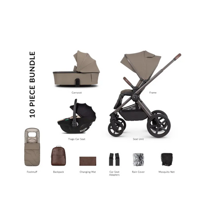 Venicci Upline 2 Powder Special Edition Pram 3 in 1 + Tiago Beige Car Seat Venicci