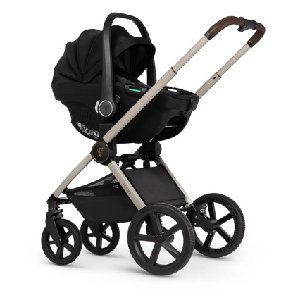 Venicci Upline 2 Stone Beige Pram 3 in 1 + 360 Tiago Black Isofix Bundle Venicci