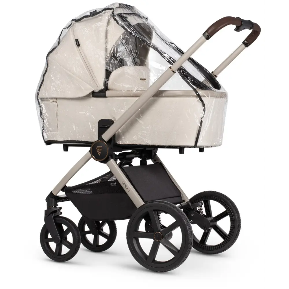 Venicci Upline 2 Stone Beige Pram 3 in 1 + 360 Tiago Black Isofix Bundle Venicci