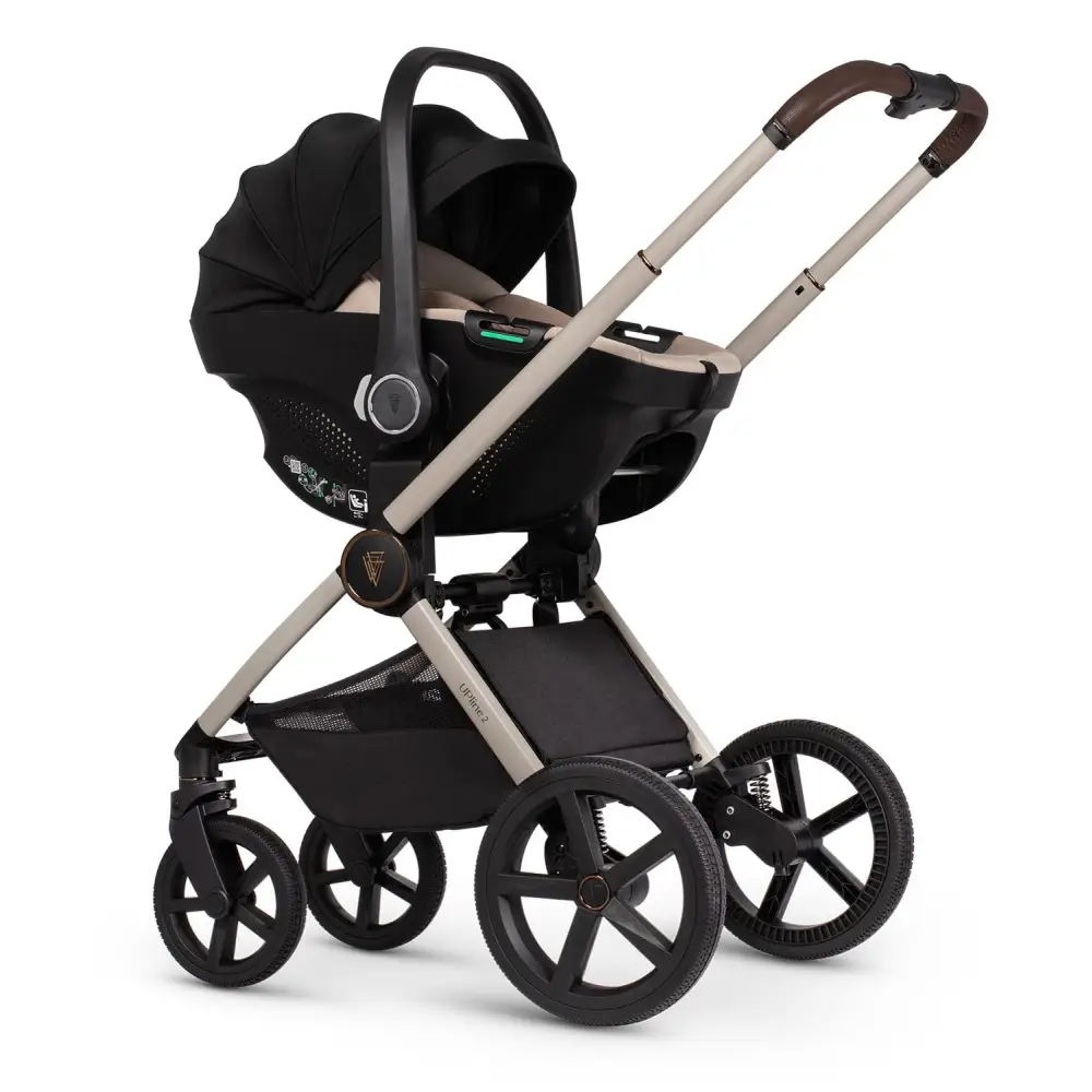 Venicci Upline 2 Stone Beige Pram 3 in 1 + 360 Tiago Beige Isofix Bundle Venicci