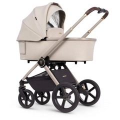 Venicci Upline 2 Stone Beige Pram 3 in 1 Bundle + Tiago Black Car Seat Venicci