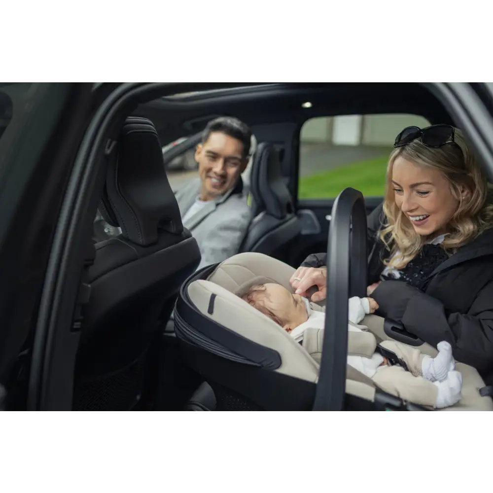 Venicci Upline 2 Stone Beige Pram 3 in 1 Bundle + Tiago Black Car Seat Venicci