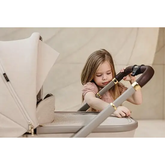 Venicci Upline 2 Stone Beige Pram 3 in 1 Bundle + Tiago Black Car Seat Venicci