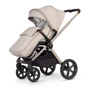 Venicci Upline 2 Stone Beige Pram 3 in 1 Bundle + Tiago Black Car Seat Venicci