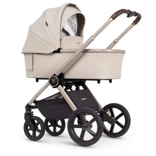 Venicci Upline 2 Stone Beige Pram 3 in 1 Bundle + Tiago Beige Car Seat Venicci