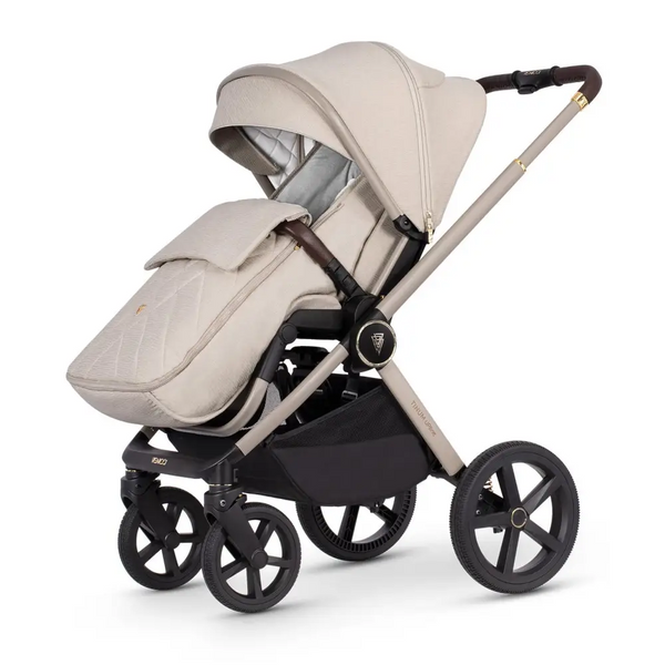 Venicci Upline 2 Stone Beige Pram 3 in 1 Bundle + Tiago Beige Car Seat Venicci